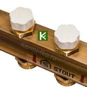 Коллектор для теплого пола с вентилями 9 выходов STOUT SMB 0468 000009